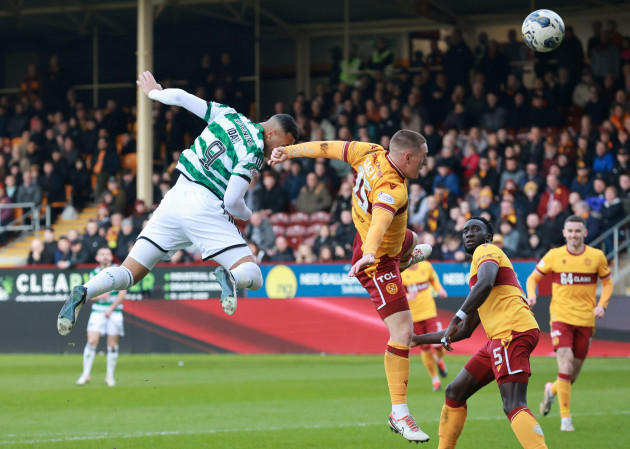 celtics-adam-idah-scores-their-sides-first-goal-of-the-game-during-the-cinch-premiership-match-at-fir-park-stadium-motherwell-picture-date-sunday-february-25-2024