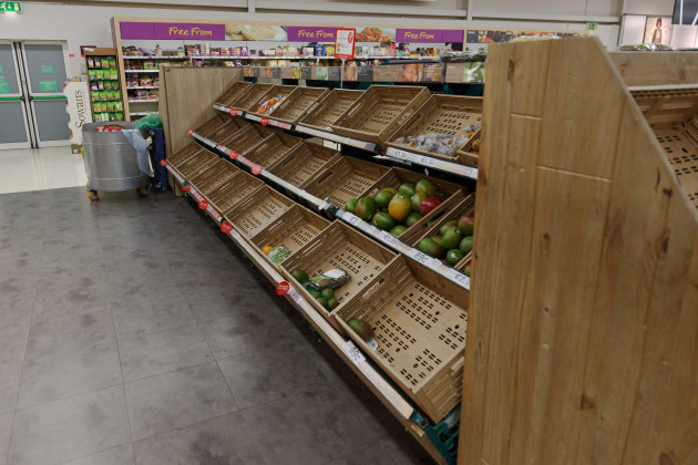 cork-ireland-14th-mar-2020-shelves-empty-in-supermarket-cork-city-shelves-of-tesco-wilton-were-empty-again-this-evening-due-the-panic-buying-of-covid-19-despite-the-governments-reassurace-that-s