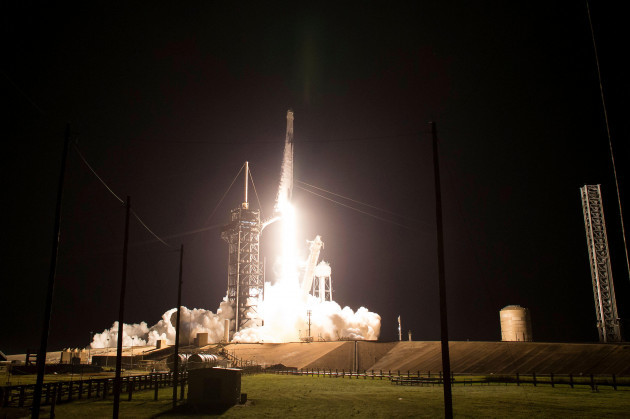 cape-canaveral-united-states-of-america-03-march-2024-the-spacex-falcon-9-rocket-with-the-dragon-spacecraft-blasts-off-from-launch-complex-39a-at-kennedy-space-center-march-3-2024-in-cape-canave