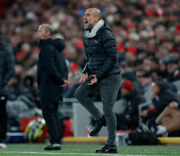 november-10-2019-liverpool-united-kingdom-josep-guardiola-manager-of-manchester-city-during-the-premier-league-match-at-anfield-liverpool-picture-date-10th-november-2019-picture-credit-should