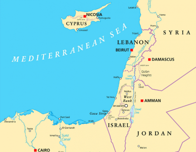 Cyprus Gaza map