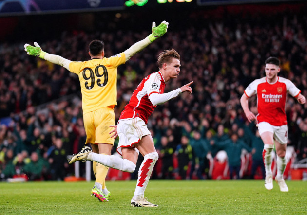 arsenals-martin-odegaard-celebrates-scoring-before-his-goal-is-then-disallowed-during-the-uefa-champions-league-round-of-16-second-leg-match-at-the-emirates-stadium-london-picture-date-tuesday-ma