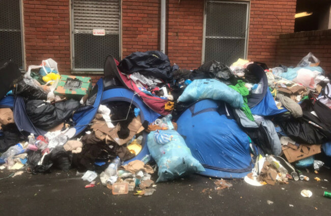 a large pile up of rubbish