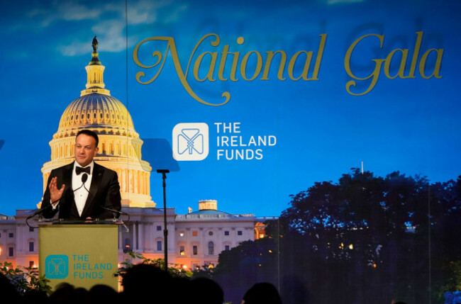 taoiseach-leo-varadkar-speaks-at-the-ireland-funds-32nd-national-gala-at-the-national-building-museum-in-washington-dc-during-his-visit-to-the-us-for-st-patricks-day-picture-date-wednesday-marc