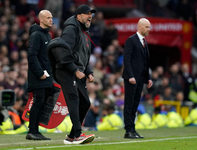 manchester-uk-17th-mar-2024-jurgen-klopp-manager-of-liverpool-reacts-during-the-fa-cup-quarter-final-match-at-old-trafford-manchester-picture-andrew-yatessportimage-credit-sportimage-ltdalam