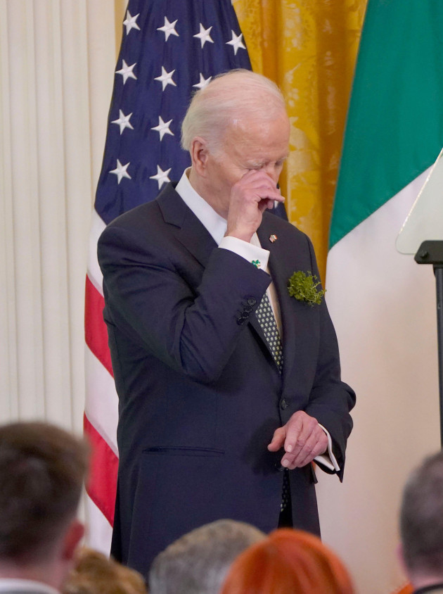 us-president-joe-biden-wipes-his-eye-during-the-st-patricks-day-reception-and-shamrock-ceremony-in-the-the-east-room-of-the-white-house-washington-dc-picture-date-sunday-march-17-2024