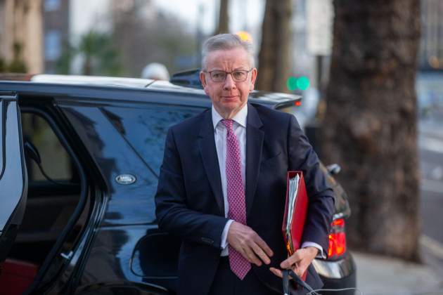 london-england-uk-14th-mar-2024-secretary-of-state-for-levelling-up-housing-and-communitiesa-michael-gove-is-seen-in-westminster-ahead-of-morning-media-round-credit-image-tayfun-salci