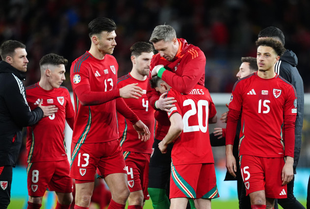 wales-dan-james-dejected-after-missing-a-penalty-in-the-penalty-shoot-out-following-the-uefa-euro-2024-qualifying-play-off-final-at-cardiff-city-stadium-cardiff-picture-date-tuesday-march-26-2024