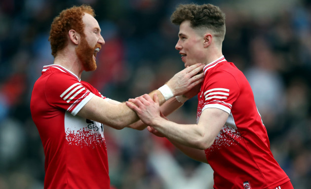 eoin-mcevoy-celebrates-with-conor-glass-after-scoring-a-goal