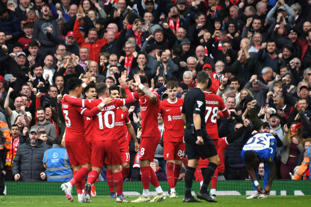 liverpool-players-celebrate-after-liverpools-mohamed-salah-scored-his-sides-second-goal-during-the-english-premier-league-soccer-match-between-liverpool-and-brighton-and-hove-at-anfield-stadium-in-l