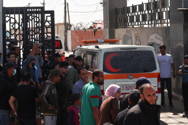 rafah-gaza-03rd-apr-2024-one-of-the-ambulances-carrying-the-bodies-of-staff-members-of-the-us-based-aid-group-world-central-kitchen-arrives-at-the-rafah-crossing-with-egypt-in-the-southern-gaza-s