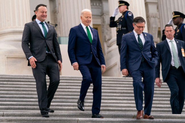 washington-united-states-of-america-15th-mar-2024-from-left-to-right-irelands-taoiseach-leo-varadkar-united-states-president-joe-biden-and-speaker-of-the-us-house-of-representatives-mike-johns