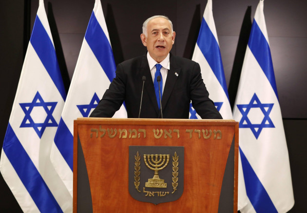 news-themen-der-woche-kw15-news-bilder-des-tages-230411-tel-aviv-april-11-2023-israeli-prime-minister-benjamin-netanyahu-speaks-in-a-press-conference-in-tel-aviv-israel-on-april-10-2023-is