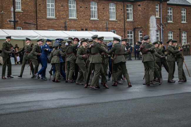 The Famous 'Lig Amach' Newly Commissioned Officers celebrate the completion of their Cadetship