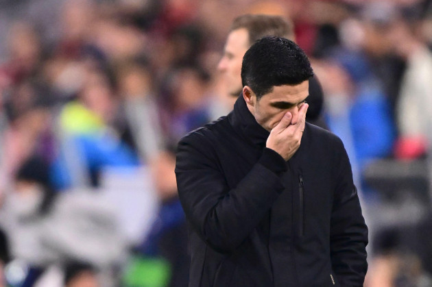 arsenals-manager-mikel-arteta-reacts-during-the-champions-league-quarter-final-second-leg-soccer-match-between-bayern-munich-and-arsenal-at-the-allianz-arena-in-munich-germany-wednesday-april-17