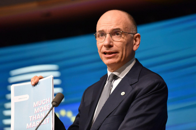 author-of-the-high-level-report-on-the-future-of-the-single-market-enrico-letta-address-a-media-conference-at-an-eu-summit-in-brussels-thursday-april-18-2024-ap-photoharry-nakos