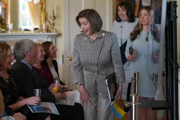 former-speaker-of-the-united-states-house-of-representatives-nancy-pelosi-at-the-us-ambassador-to-irelands-residence-inphoenix-park-dublin-as-she-becomes-the-inaugural-recipient-of-the-fulbright-ir