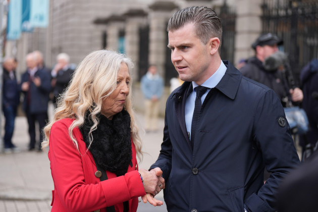 stardust-survivor-antoinette-keegan-who-lost-her-two-sisters-mary-and-martina-in-the-fire-with-solicitor-darragh-mackin-as-she-arrives-at-leinster-house-dublin-ahead-of-taoiseach-simon-harris-issu