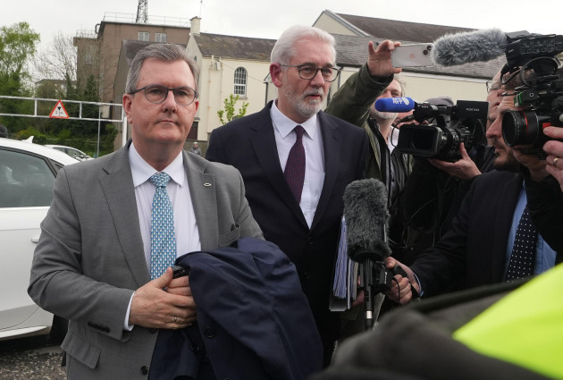 former-dup-leader-sir-jeffrey-donaldson-left-arrives-at-newry-magistrates-court-where-he-is-charged-with-several-historical-sexual-offences-sir-jeffrey-resigned-as-dup-leader-and-was-suspended-fr