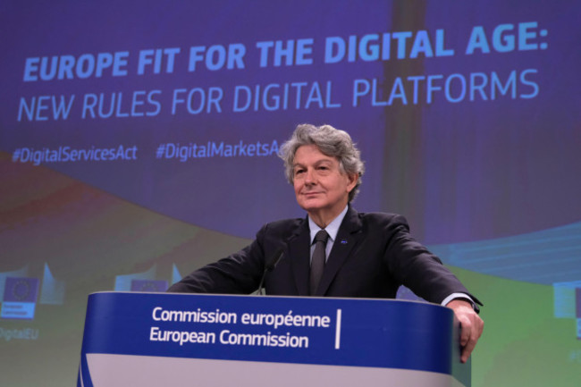 brussels-belgium-15th-dec-2020-press-conference-by-executive-vice-president-margrethe-vestager-and-commissioner-thierry-breton-on-the-digital-services-act-and-the-digital-markets-act-in-brussels