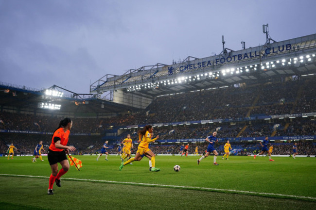 a-general-view-of-match-action-during-the-uefa-womens-champions-league-semi-final-second-leg-match-at-stamford-bridge-london-picture-date-saturday-april-27-2024