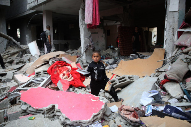 rafah-27th-apr-2024-a-boy-stands-among-the-rubble-of-a-destroyed-house-in-the-southern-gaza-strip-city-of-rafah-on-april-27-2024-the-palestinian-death-toll-in-the-gaza-strip-from-ongoing-israeli