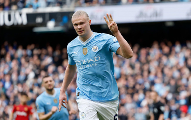 manchester-citys-erling-haaland-celebrates-scoring-their-third-goal-of-the-game-competing-his-hat-trick-during-the-premier-league-match-at-the-etihad-stadium-manchester-picture-date-saturday-may