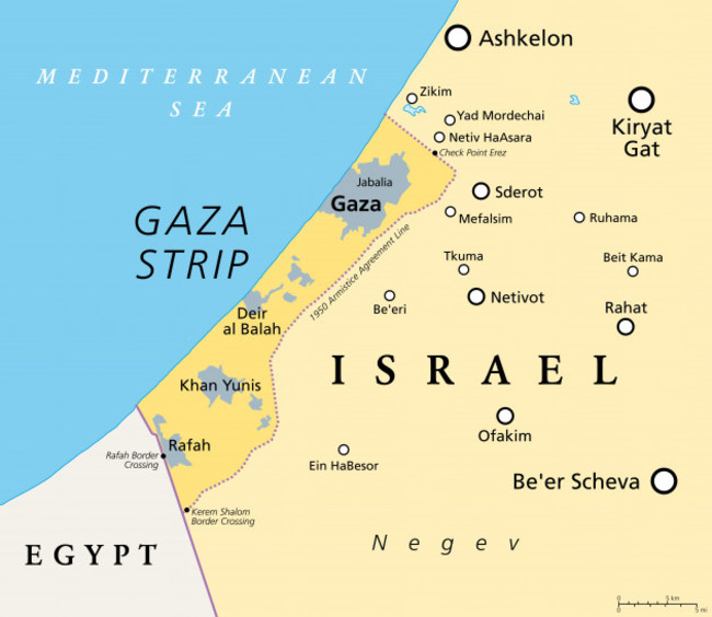 the-gaza-strip-and-surroundings-political-map-gaza-self-governing-palestinian-territory-narrow-piece-of-land-bordered-by-israel-and-egypt