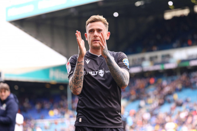 sammie-szmodics-blackburn-rovers-celebrates-with-the-fans-after-the-skybet-championship-match-between-leeds-united-and-blackburn-rovers-at-elland-road-leeds-on-saturday-13th-april-2024-photo-pat