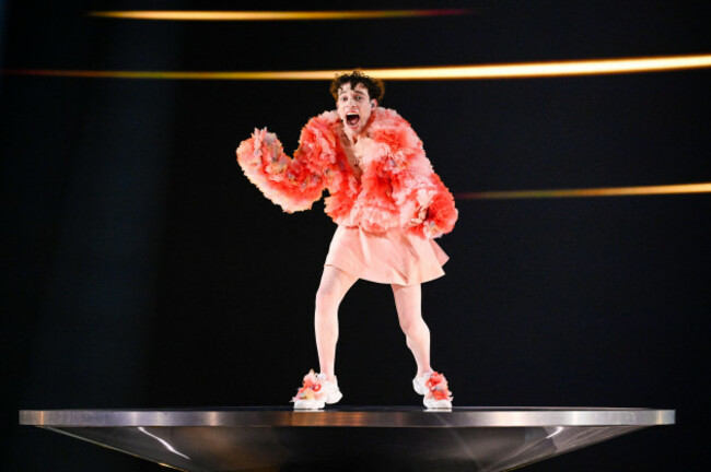 malmo-sweden-20240510nemo-representing-switzerland-with-the-song-the-code-during-the-first-dress-rehearsal-before-the-final-of-the-68th-edition-of-the-eurovision-song-contest-esc-at-malmo-arena-in