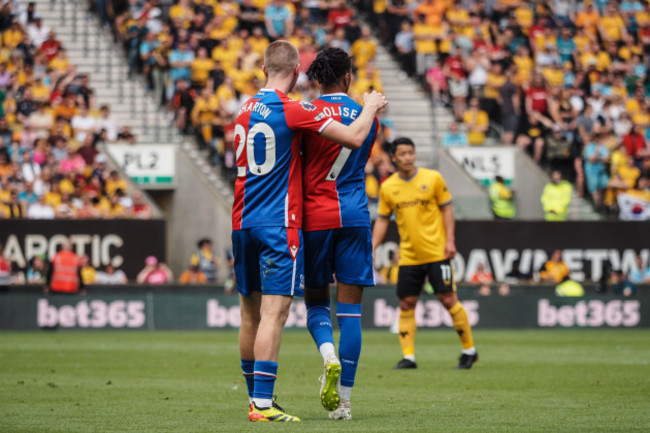 wolverhampton-uk-11th-may-2024-wolverhampton-england-may-11th-2024-michael-olise-7-crystal-palace-after-scoring-the-first-goal-during-the-premier-league-football-match-between-wolverhampton-w