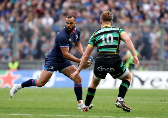 leinsters-jamison-gibson-park-runs-with-the-ball-during-the-investec-champions-cup-semi-final-match-at-croke-park-dublin-picture-date-saturday-may-4-2024