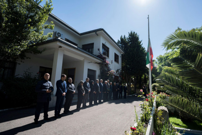 the-flag-of-iran-lowered-at-its-embassy-during-a-ceremony-for-the-death-of-the-countrys-president-on-may-20-2024-in-madrid-spain-the-event-comes-after-the-iranian-government-confirmed-early-thi