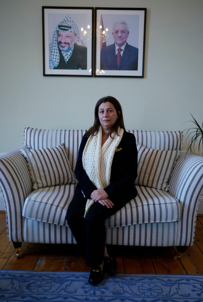 the-palestinian-ambassador-to-ireland-dr-jilan-abdalmajid-at-the-palestinian-embassy-in-dublin-the-case-of-an-irish-israeli-girl-who-is-feared-kidnapped-in-gaza-has-been-raised-with-the-palestinian