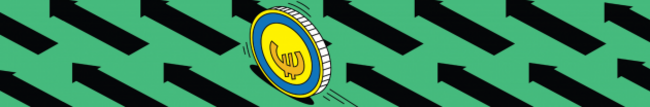 Design of arrows with a rolling euro. 