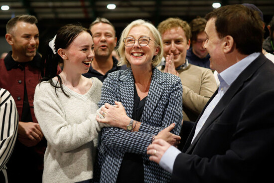 fine-gael-european-election-candidate-regina-doherty-listens-as-the-returning-officer-reads-the-results-at-the-royal-dublin-society-during-the-count-for-the-local-and-european-elections-picture-date