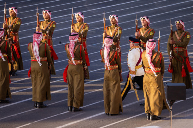 amman-jordan-10th-june-2024-king-abdullah-ii-of-jordan-attends-a-ceremony-and-a-parade-marking-the-crowning-date-of-king-abdullah-ii-in-amman-jordan-on-june-9-2024-as-part-of-25th-anniversar