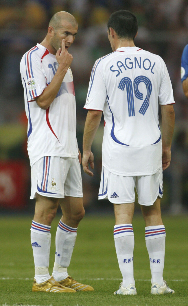 zinedine-zidane-and-willy-sagnol-from-france-during-the-final-of-the-2006-fifa-world-cup-italy-vs-france-at-the-olympic-stadium-in-berlin-germany-sunday-09-july-2006-photo-hahngouhierorbanaba