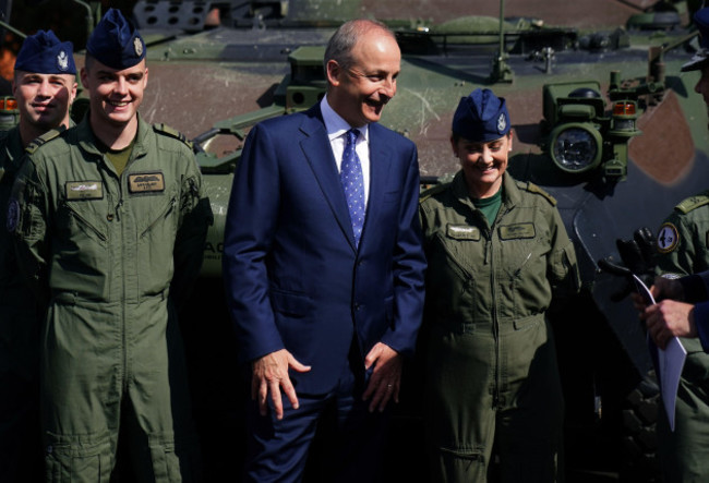 taoiseach-micheal-martin-meets-members-of-the-defence-forces-at-the-launch-of-the-report-of-the-commission-on-the-future-of-the-defence-forces-at-mckee-barracks-in-dublin-picture-date-wednesday-july