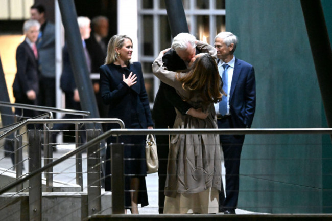 canberra-australia-26th-june-2024-wikileaks-founder-julian-assange-kisses-his-wife-stella-morris-after-arriving-at-canberra-airport-canberra-wednesday-june-26-2024-aap-imagelukas-coch-no-a