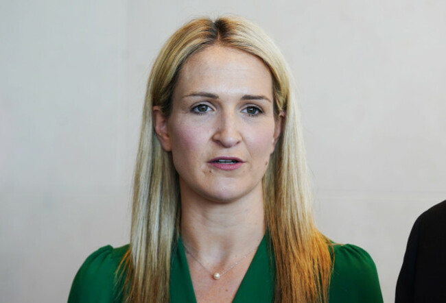 justice-minister-helen-mcentee-speaks-to-the-media-following-a-citizenship-ceremony-at-the-convention-centre-in-dublin-picture-date-thursday-june-20-2024