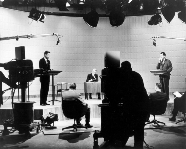 kennedynixon-debate-1960-njohn-f-kennedy-35th-president-of-the-united-states-debating-richard-m-nixon-on-television-during-the-1960-presidential-campaign-moderated-by-howard-k-smith