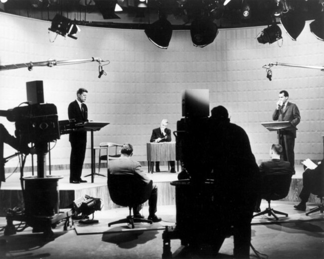 kennedynixon-debate-1960-njohn-f-kennedy-35th-president-of-the-united-states-debating-richard-m-nixon-on-television-during-the-1960-presidential-campaign-moderated-by-howard-k-smith