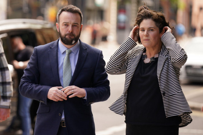 Politics tamfitronics sdlp-leader-colum-eastwood-and-claire-hanna-outside-the-grand-central-hotel-in-belfast-ahead-of-a-meeting-with-irish-foreign-affairs-minister-simon-coveney-mr-coveney-is-in-belfast-to-meet-with-the-s