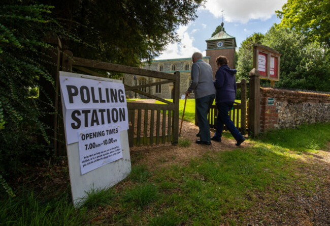 heydon-uk-04th-july-2024-members-of-the-public-enter-a-polling-station-held-at-holly-trinity-church-in-heydon-hertfordshire-during-polling-day-for-the-general-election-credit-chris-radburnalam