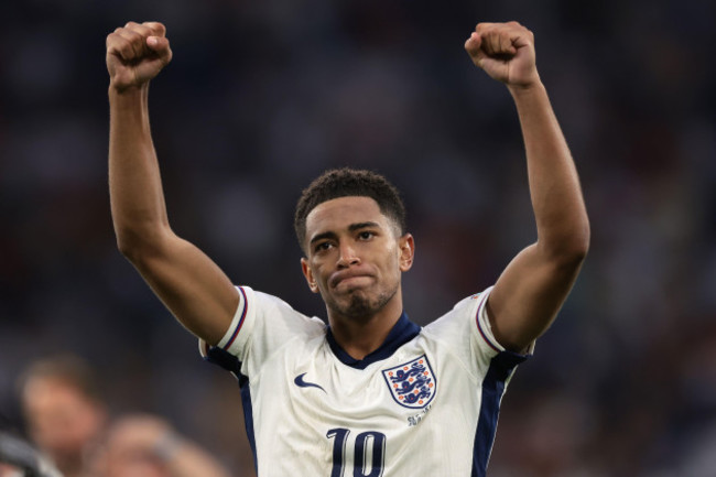 gelsenkirchen-germany-30th-june-2024-jude-bellingham-of-england-reacts-as-he-celebrates-the-2-1-victory-and-qualification-to-the-quarter-final-following-the-final-whistle-of-the-uefa-european-cham