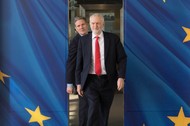 file-photo-dated-210319-of-labour-leader-jeremy-corbyn-right-and-shadow-brexit-secretary-sir-keir-starmer-in-brussels-ahead-of-the-european-leaders-summit-at-which-prime-minister-theresa-may-will