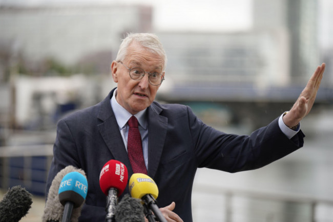 northern-ireland-secretary-hilary-benn-speaks-to-the-media-outside-waterfront-hall-during-a-visit-to-belfast-following-the-labour-partys-victory-in-the-2024-general-election-picture-date-sunday-ju