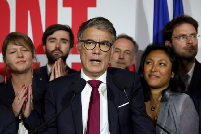 olivier-faure-first-secretary-of-the-socialist-party-delivers-a-speech-after-the-second-round-of-the-legislative-elections-sunday-july-7-2024-at-their-election-night-headquarters-in-paris-a-coali