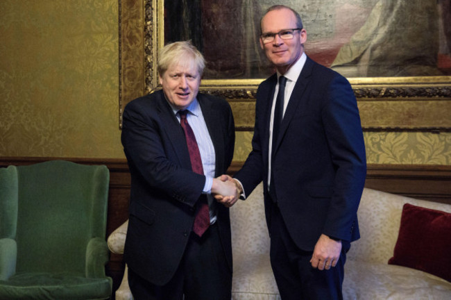 foreign-secretary-boris-johnson-greets-irish-foreign-minister-simon-coveney-ahead-of-talks-at-the-foreign-and-commonwealth-office-in-london